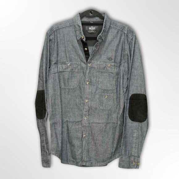 10.Deep Men's Black Long-Sleeve Button-Down Shirt - XL - Picture 1 of 4